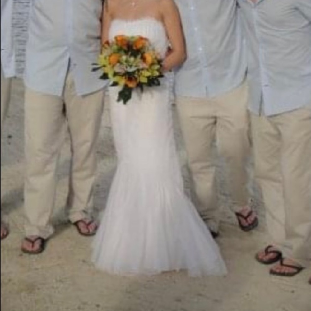 Justina McCaffrey silk chiffon wedding dress